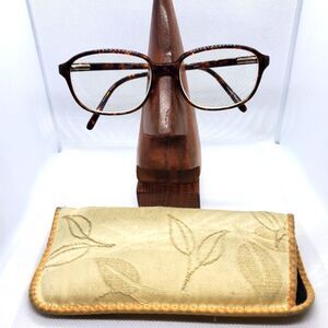 Marchon Brown Tortoiseshell Prescription Glasses Frames & Cloth Sleeve Case